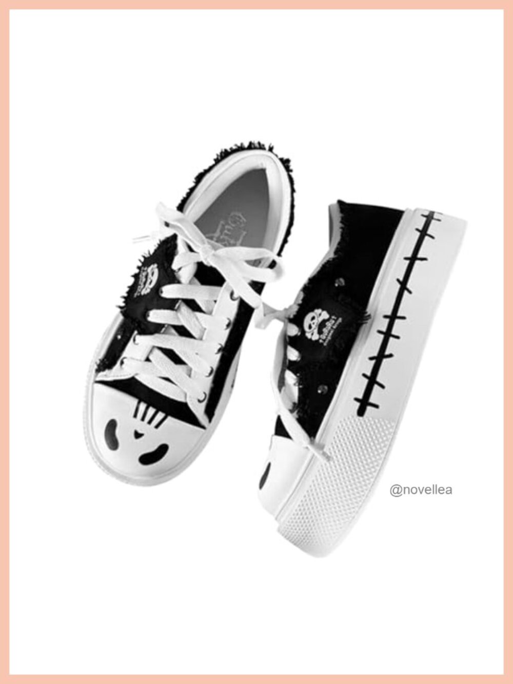 Goth Platform Sneakers Ghost Print Y2K Chunky Sole Canvas Shoes Lace-Up High Top